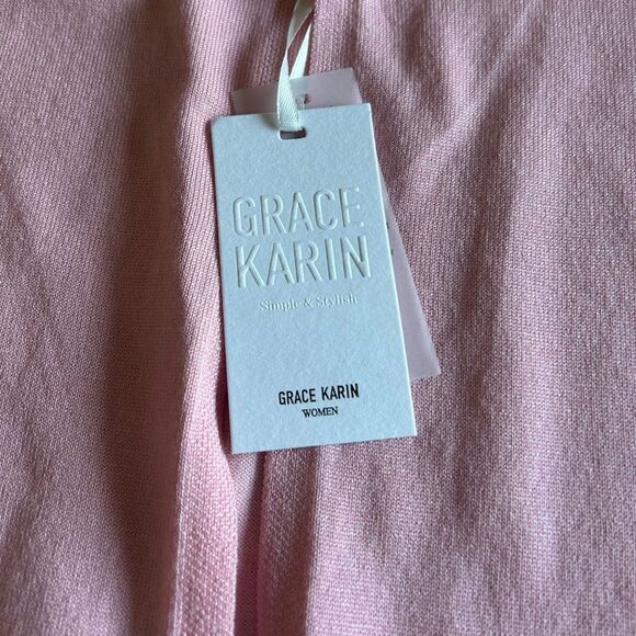 Grace Karin Pink Cropped Cardigan Sweater Size 2XL New with tags - Picture 9 of 9